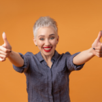Blonde Girl Thumbs up Blonde Girl Thumbs up